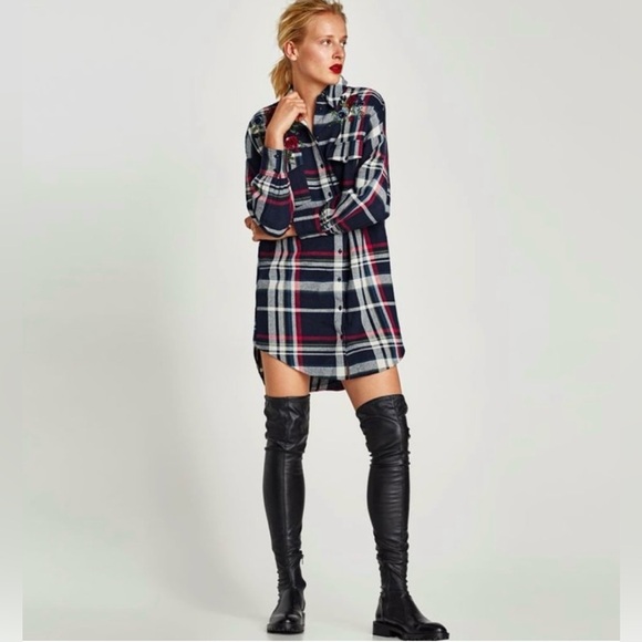 PLAID MINI SHIRTDRESS - Picture 3 of 9